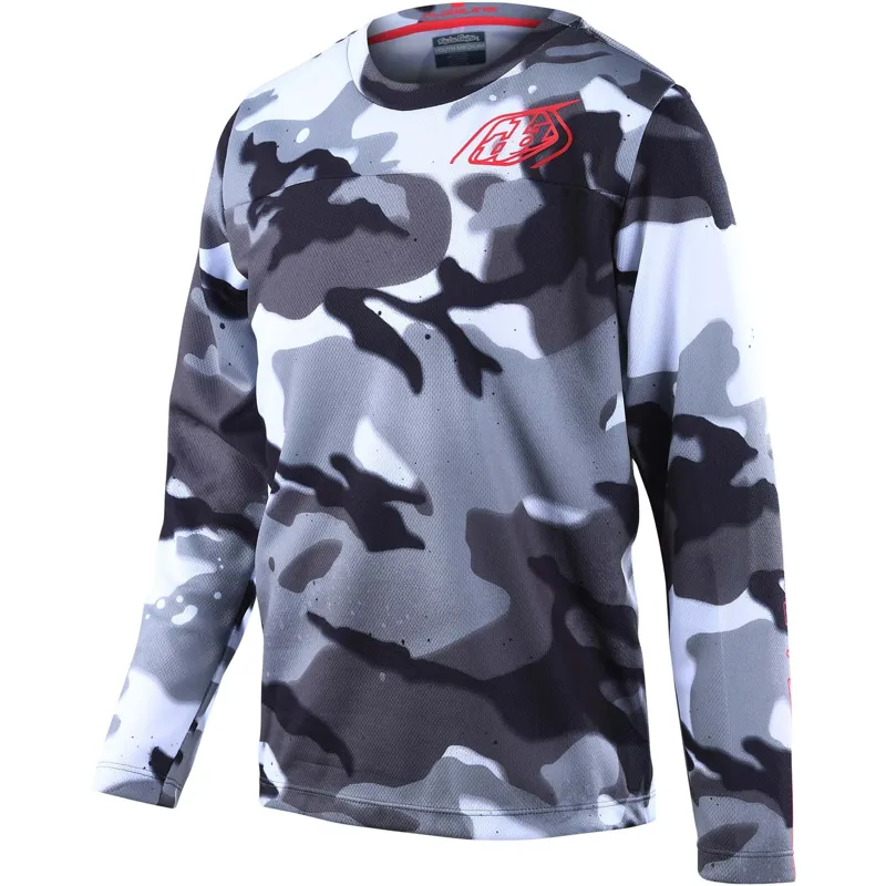 Troy Lee Designs Flowline Youth LS MTB Jersey Spray Camo White